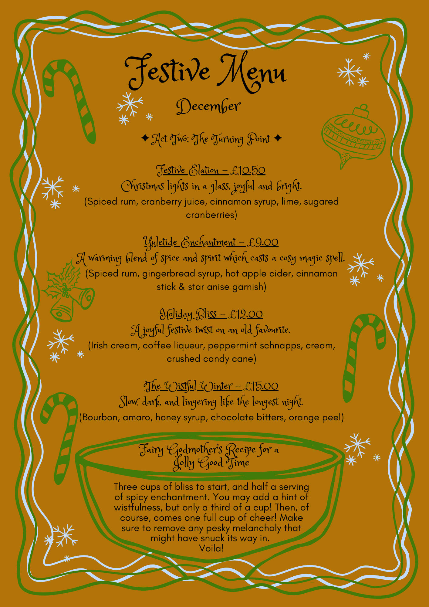 Cocktail Menu Page 1
